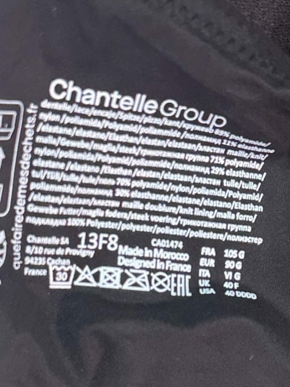 Chantelle Norah Comfort Supportive Wirefree Bra Black 40DDDD C13F80-011 - Picture 8 of 8